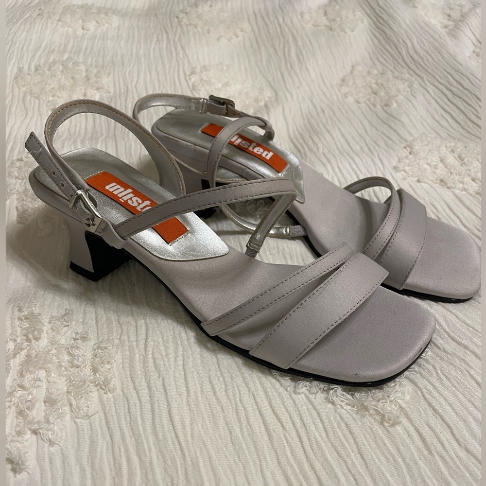 Y2K Unlisted Silver Heels Strappy Sandals
